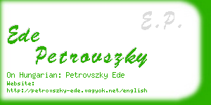 ede petrovszky business card